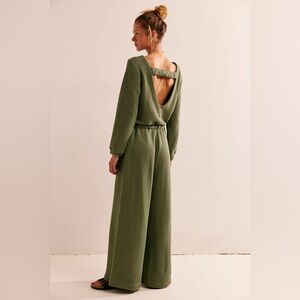 Free people Darla one piece cream tan Long Sleeve Jumpsuit
